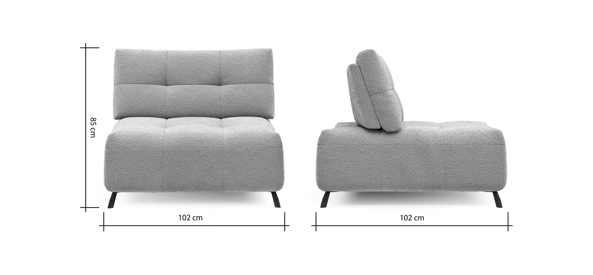 Sessel Comodo - 1-Sitzer, Stoff, Offwhite