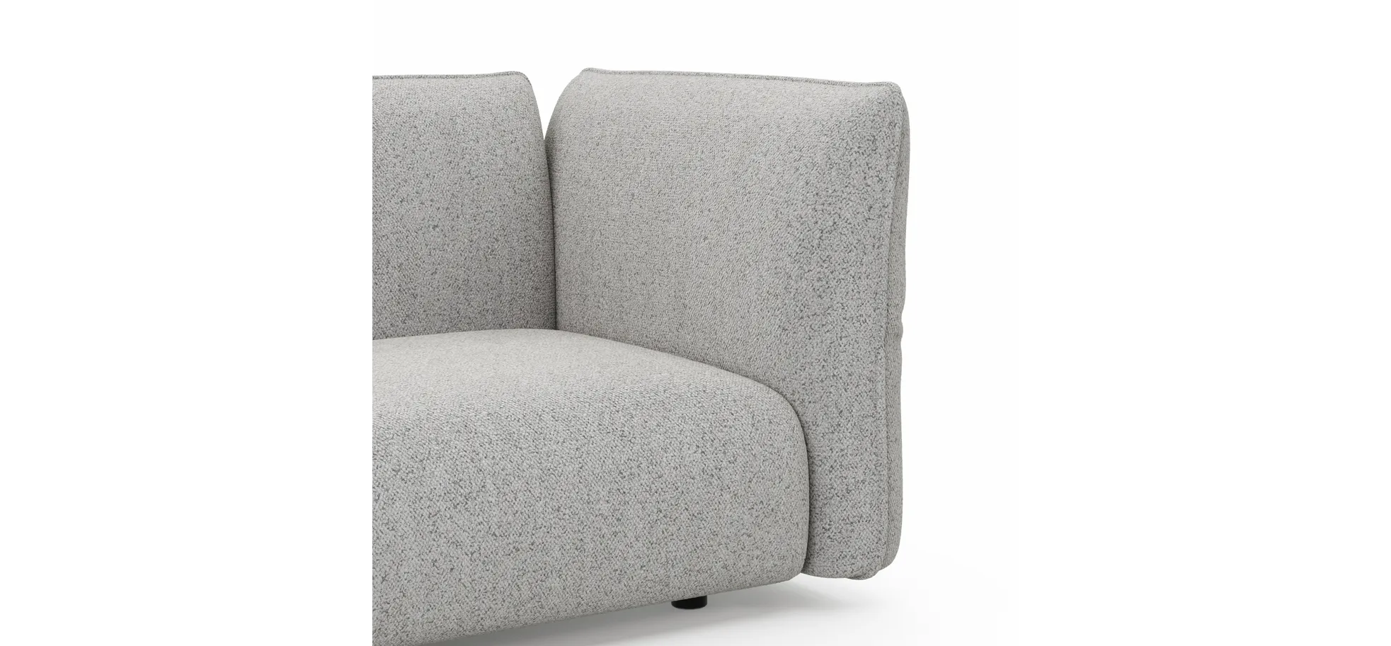 Ecksofa Motone - Ecke links mit 2,5-Sitzer, Stoff, Hellgrau