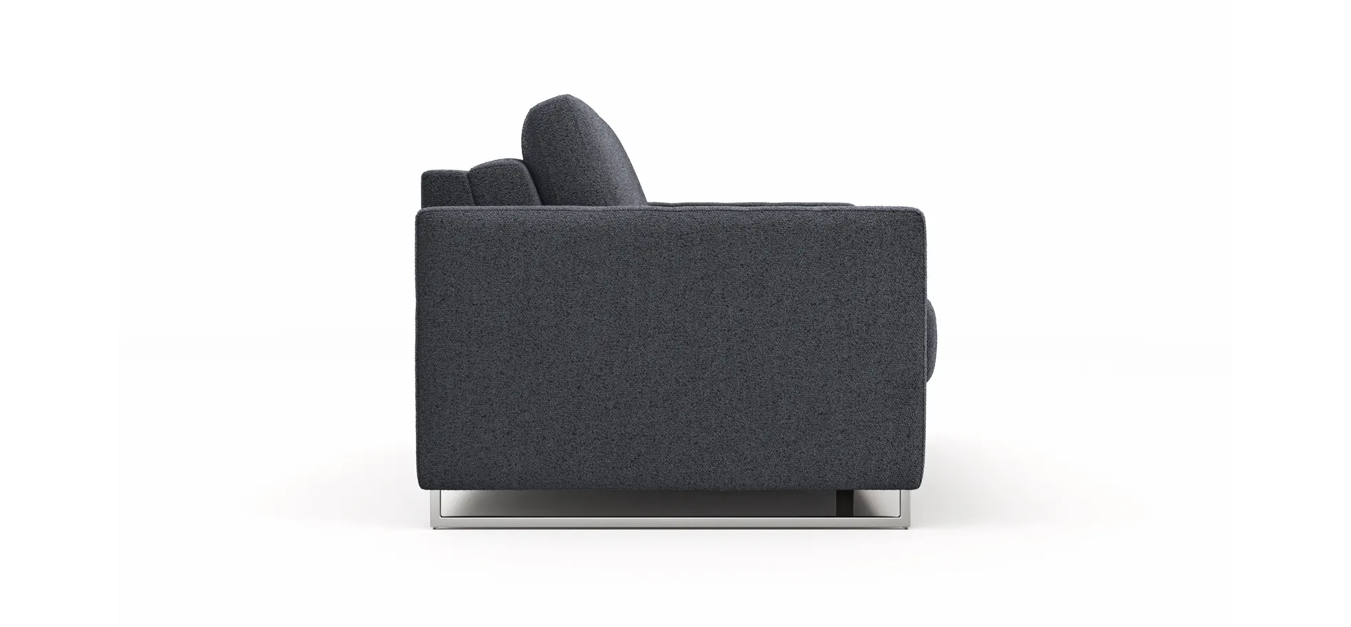 Sofa Nuoro - 2,5-Sitzer inkl. Schlaffunktion, Armlehne mit Kufe, Stoff, Eisblau