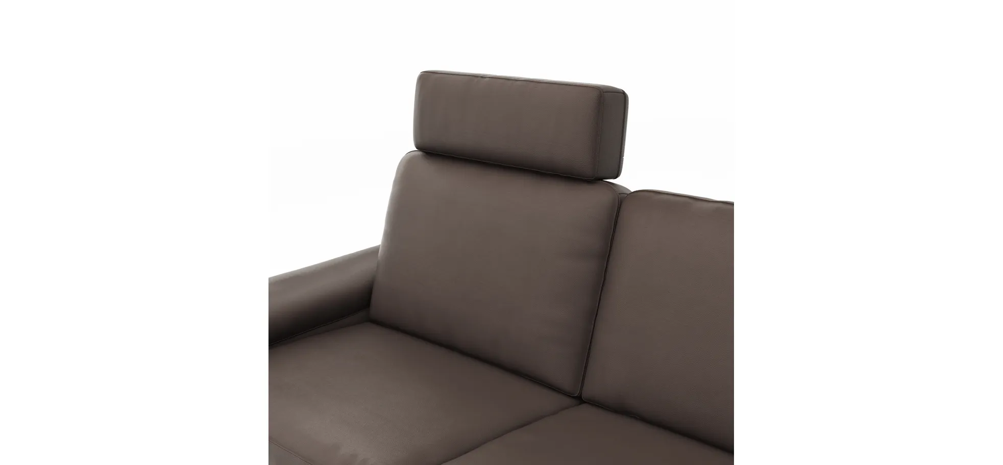 Ecksofa Enna - 3-Sitzer mit Ecke rechts inkl. motorischer Relaxfunktion, Leder, Mocca