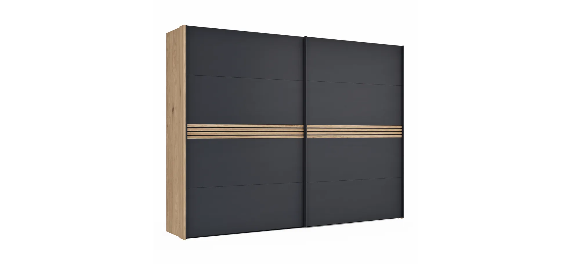 Schwebetürenschrank Viana - BHT ca. 300x230x68 cm, Anthrazit 200365