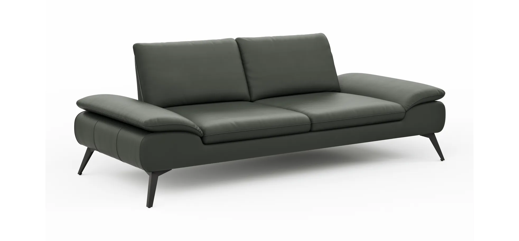 Sofa Collina - 3-Sitzer, Leder, Schlammgrün