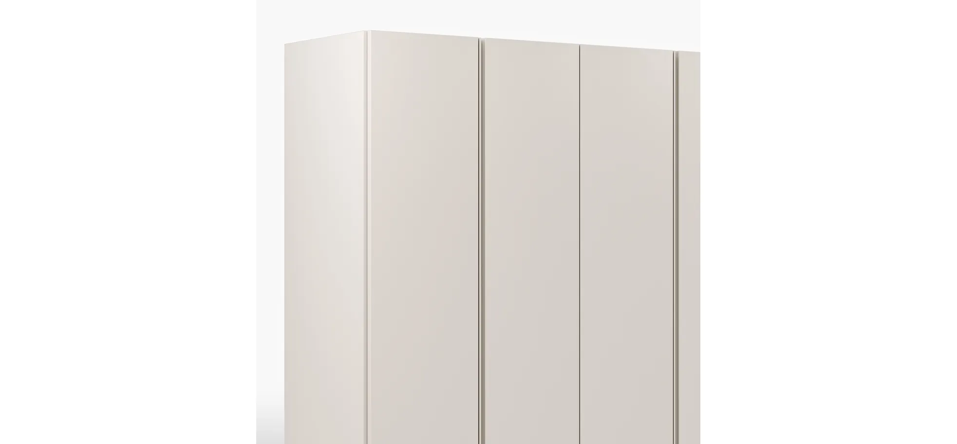 Drehtürenschrank Loretto - B ca. 280 cm, Melamin, Perlmutt