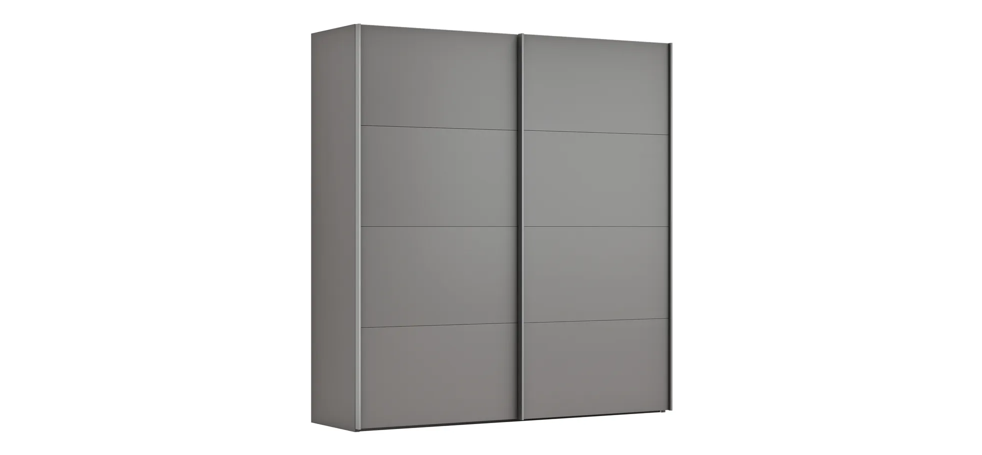 Schwebetürenschrank Viana - B ca. 212 cm, Lack, Steingrau 120123