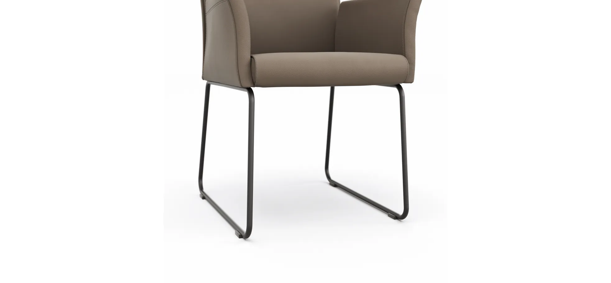 Armlehnstuhl Florea - Leder, Kitt