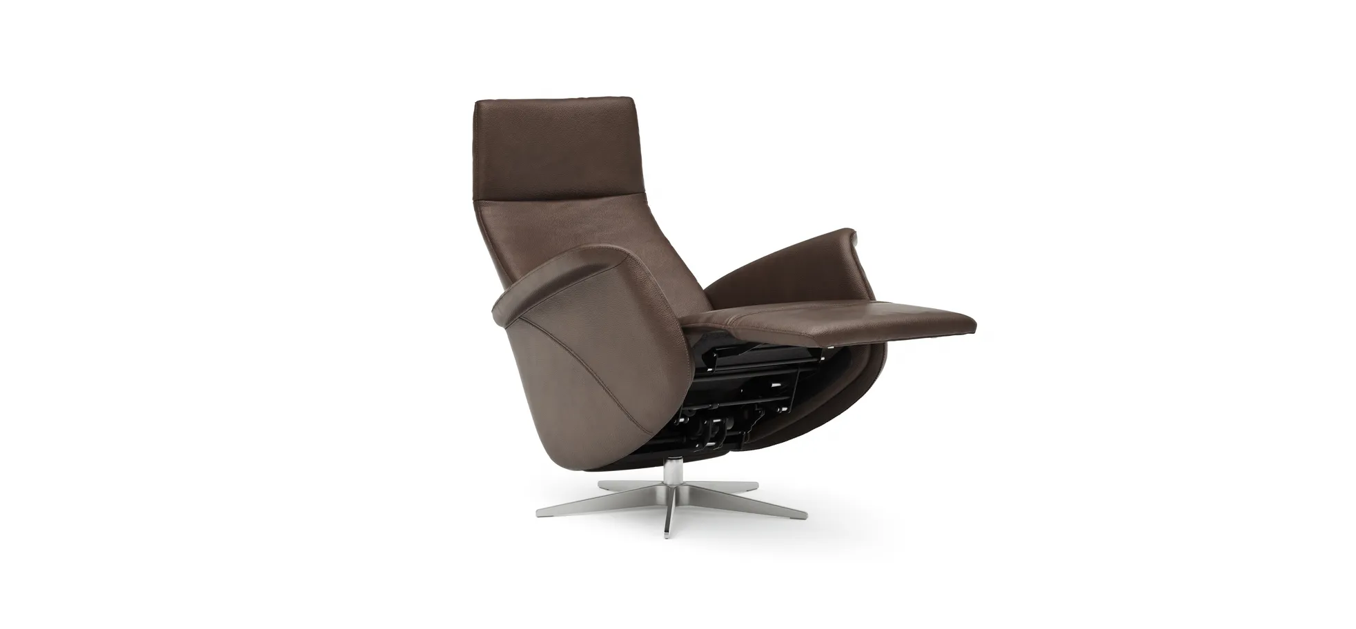 Relaxsessel Girona -  Relaxfunktion (motorisch), Leder, Dunkelbraun