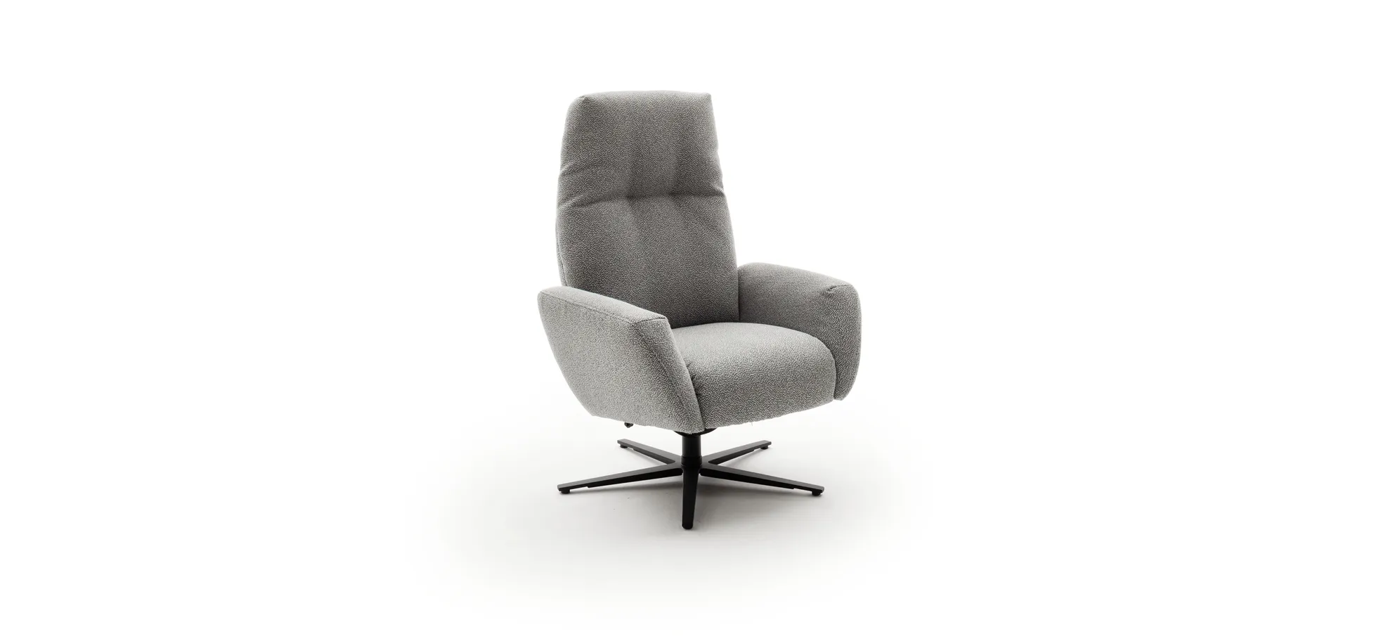 Einzelsessel Terni - Relaxfunktion, Sternfuss, Stoff, Hellblau 115378