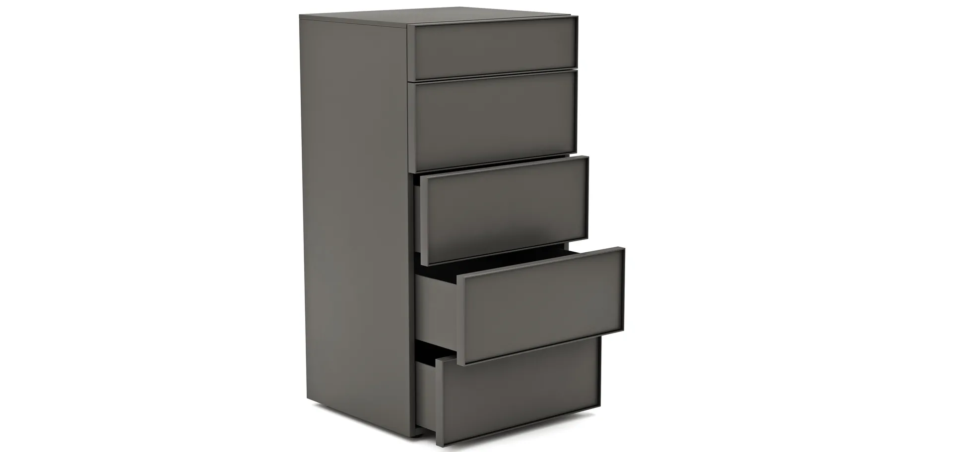 Kommode Loretto - BHT ca. 60x115x53 cm, Lack matt, Anthrazit