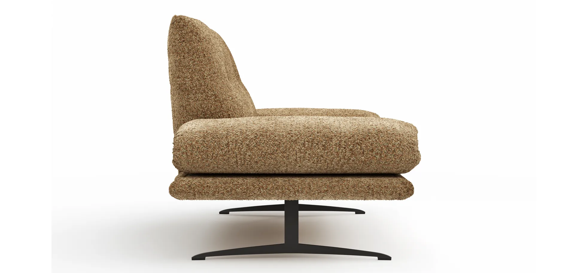 Ecksofa Lucero 2.0 - Longchair mit 2-Sitzer rechts inkl. Rückenlehne verstellbar, Stoff, Cognac