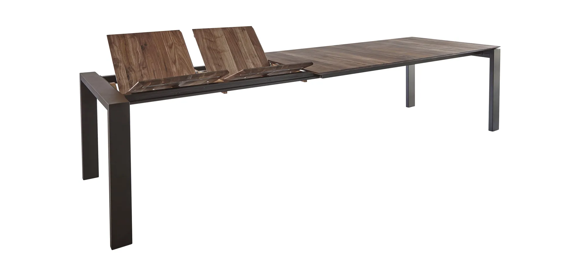 Esstisch 3400 - ausziehbar, LB ca. 200x100 cm, Nussbaum massiv