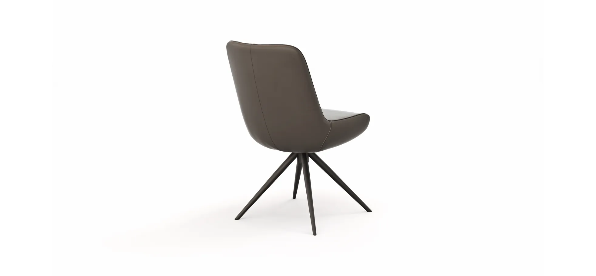 Stuhl Mis - Leder, Dunkelbraun, Gestell, Schwarz