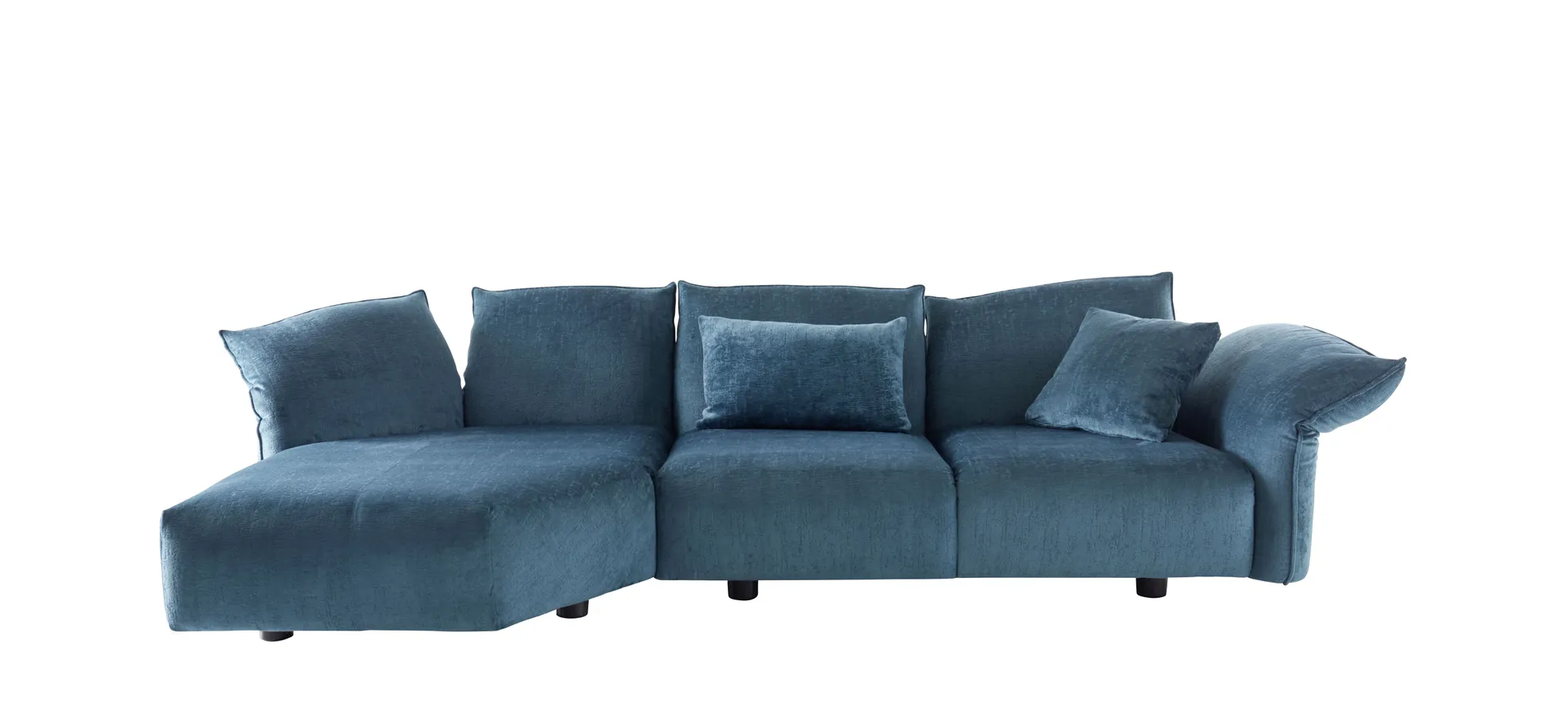 Ecksofa Motone - Trapezsofa links, 2,5-Sitzer, Stoff, Türkis 9150967