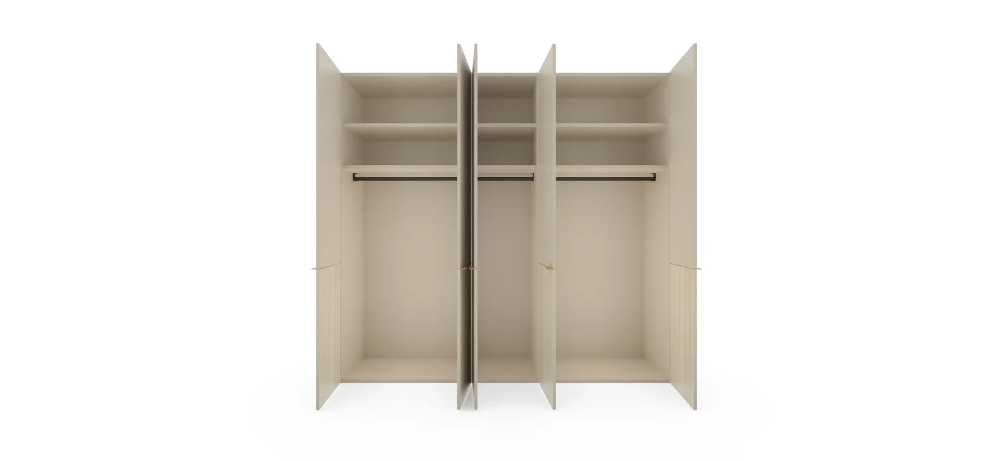 Drehtürenschrank Matera - BHT ca. 251x235x60 cm, Lack Matt, Kaschmir, Eiche, Milk