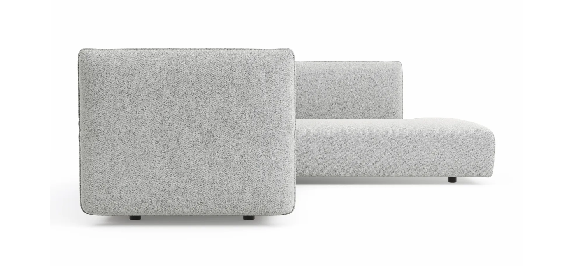Ecksofa Motone - 2,5-Sitzer mit Ecke rechts, Stoff, Hellgrau