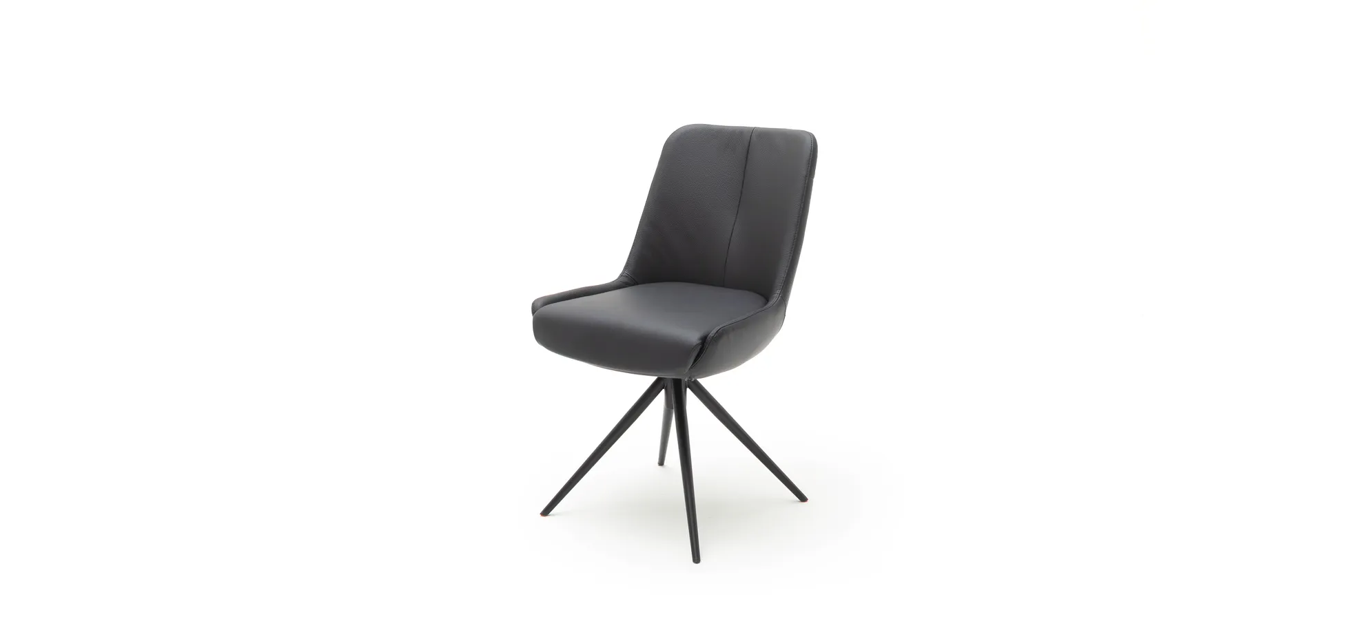 Stuhl Mis - Leder, Schwarz, Gestell, Schwarz