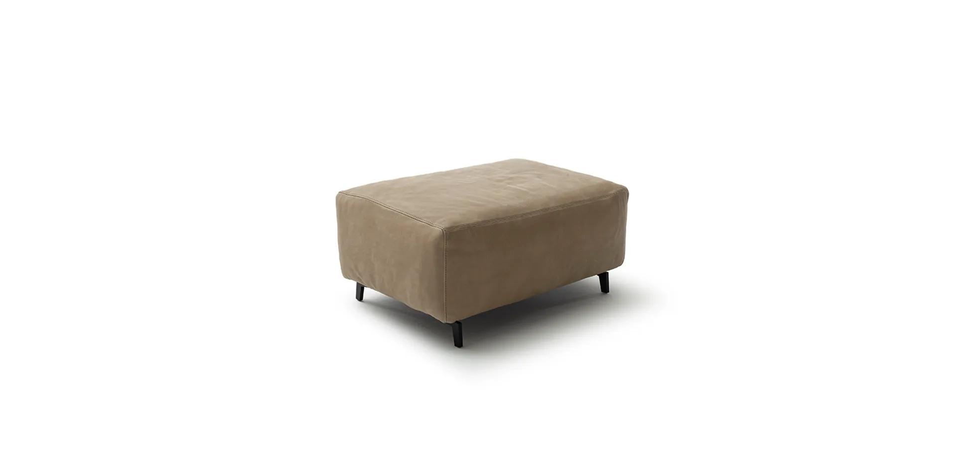 Hocker Arrezo - LB ca. 90x65 cm, Leder, Taupe 129337