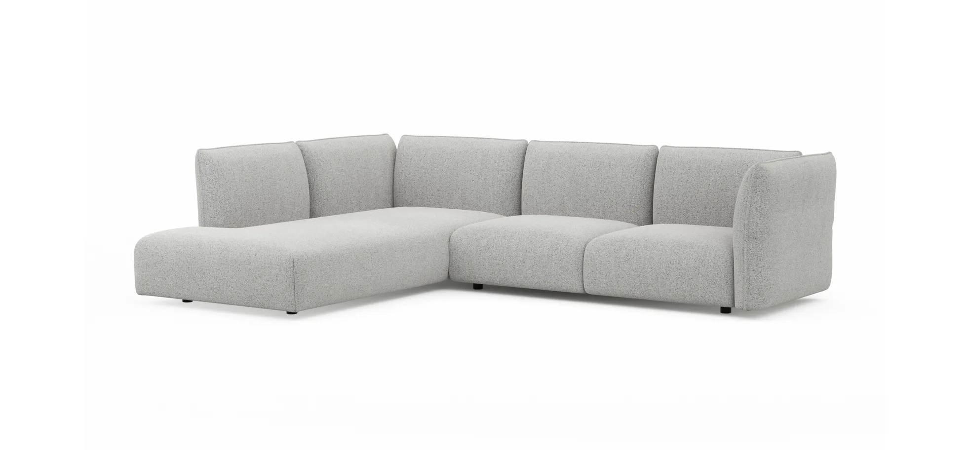 Ecksofa Motone - Ecke links mit 2,5-Sitzer, Stoff, Hellgrau
