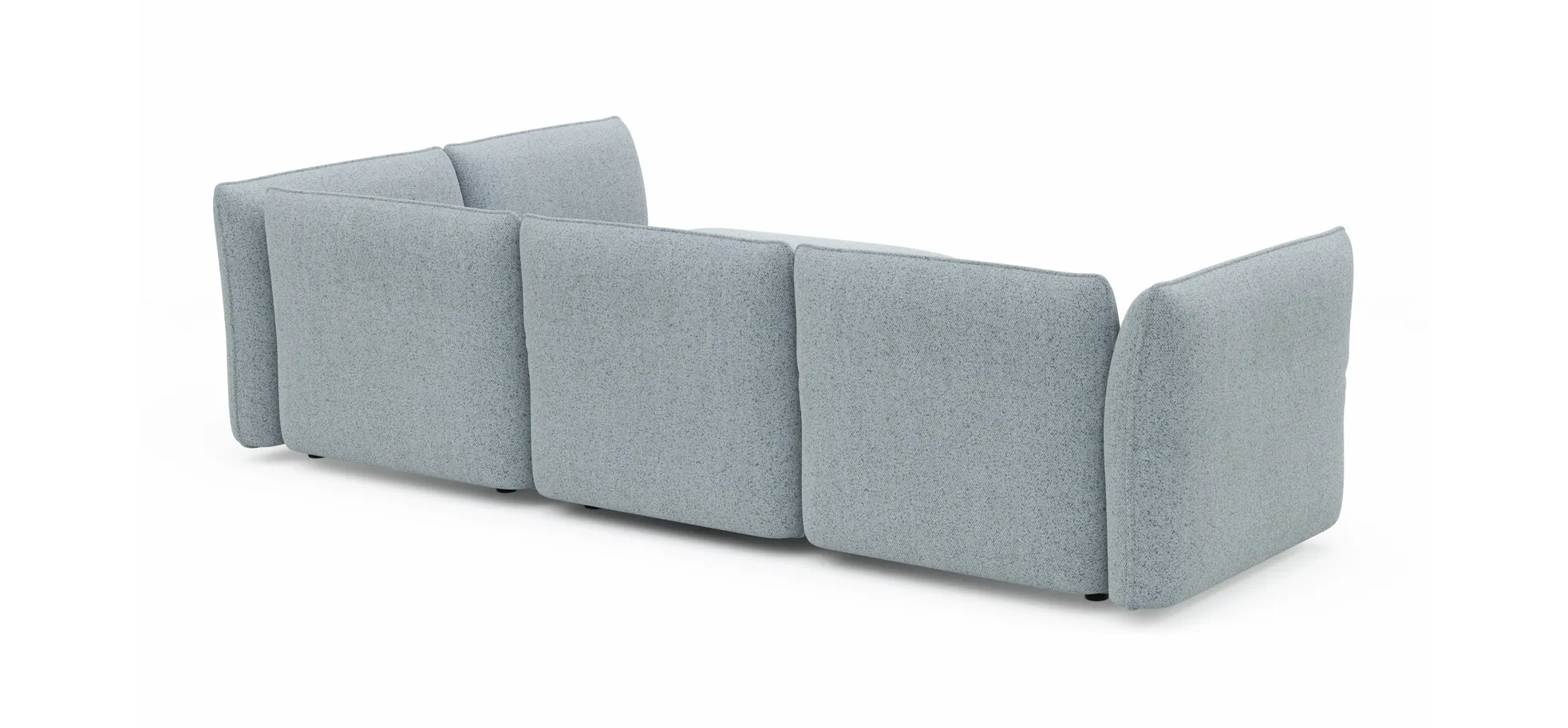 Ecksofa Motone - 2,5-Sitzer mit Ecke rechts, Stoff, Hellblau