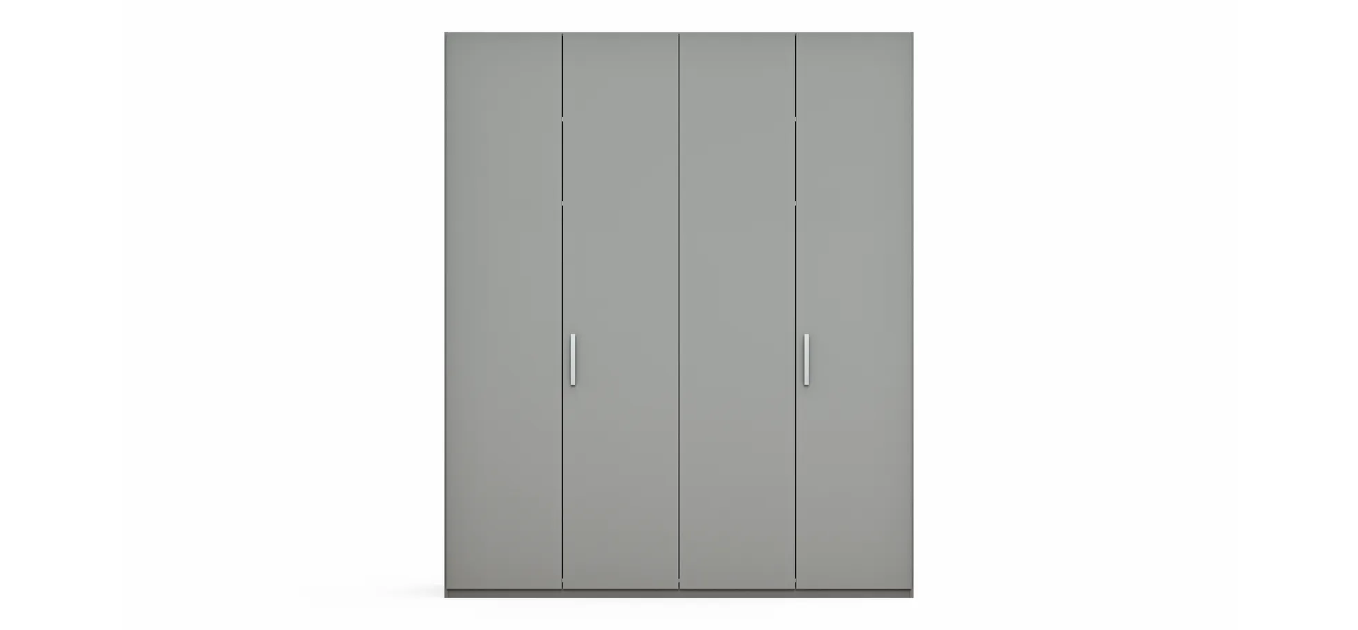 Drehtürenschrank Viana - B. ca. 200 cm, Lack, Steingrau