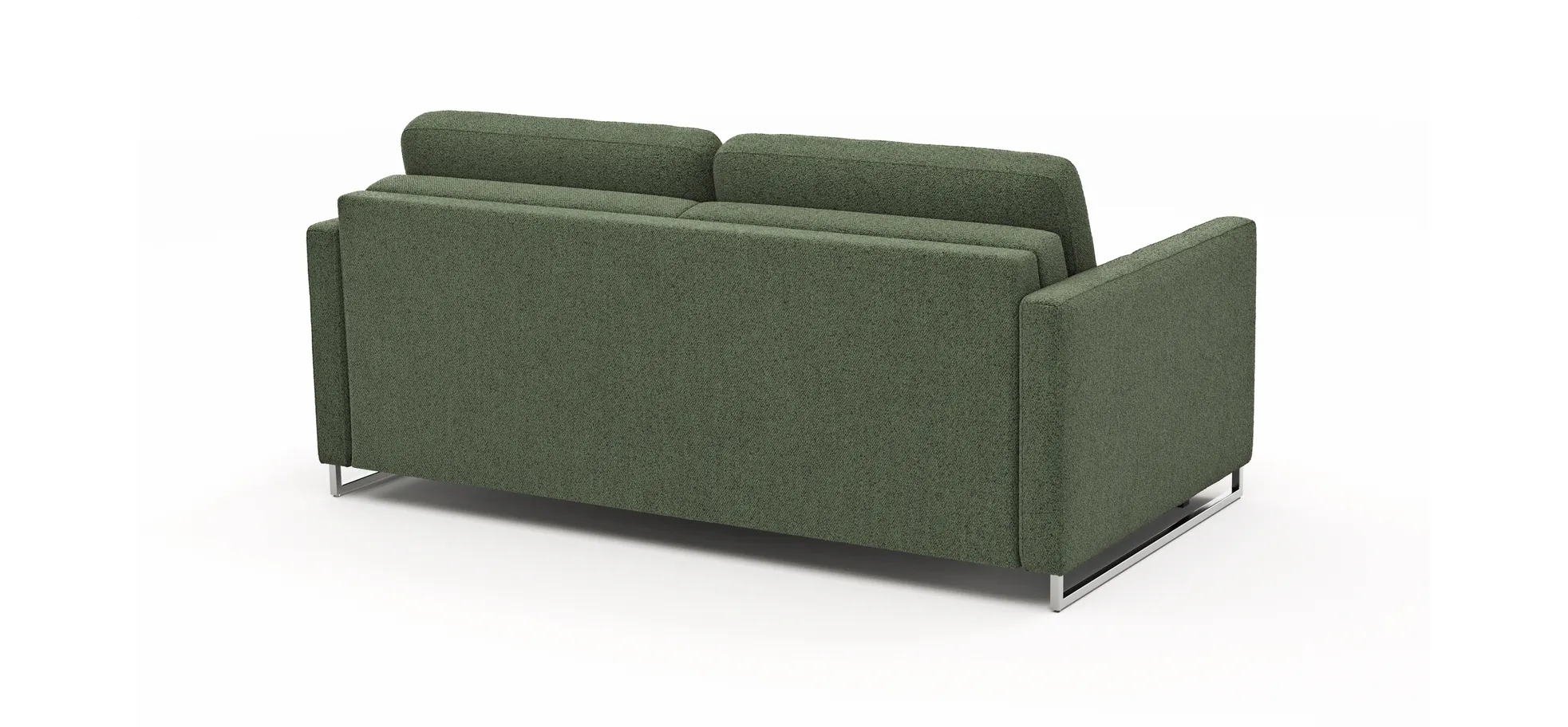 Sofa Nuoro - 2,5-Sitzer inkl. Schlaffunktion, Armlehne mit Kufe, Stoff, Olivgrün
