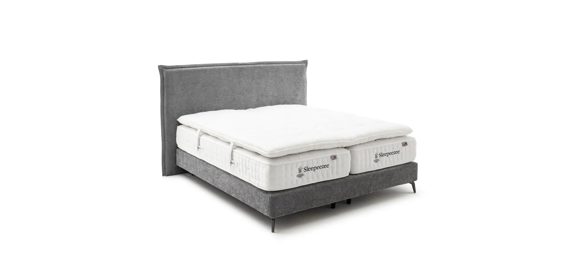 Boxspringbett Contur 2700 - Liegefläche ca. 180x200 cm, Stoff, Grau 131528