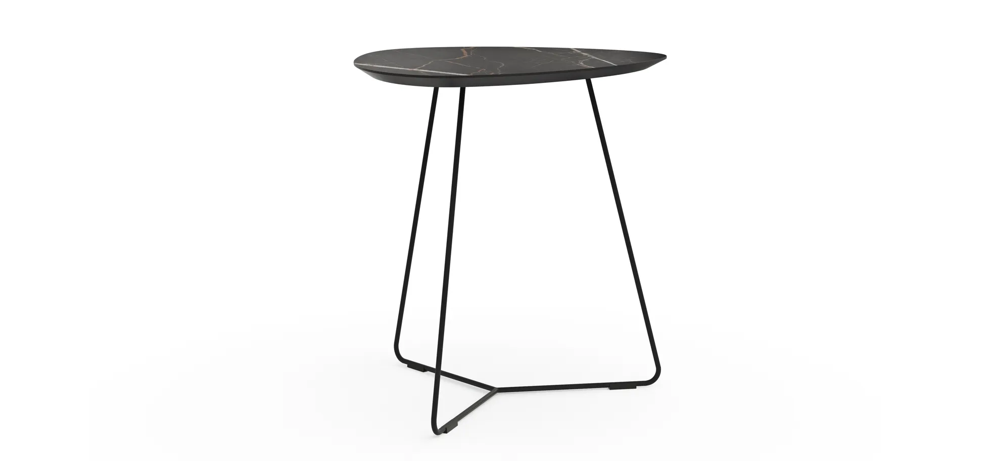 Ecktisch Fano - LBH ca. 59x50x55 cm, HPL, Schwarz Marmoriert