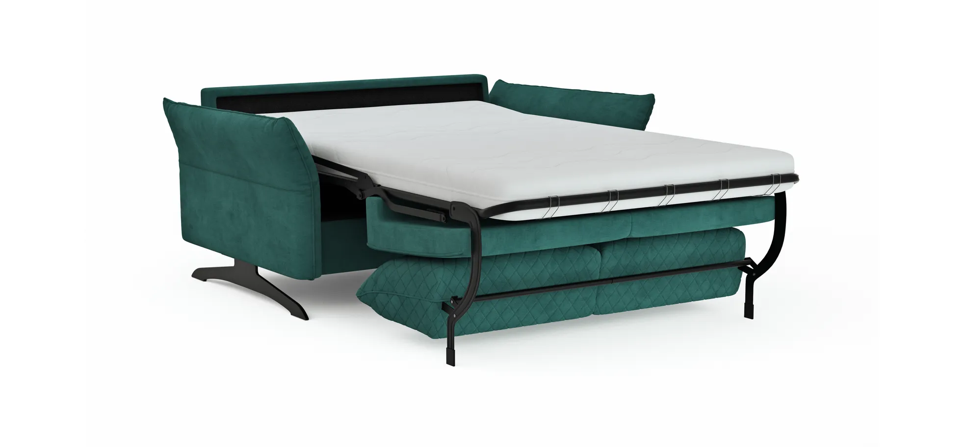 Sofa Melida - 2-Sitzer inkl. Schlaffunktion, Stoff, Smaragd