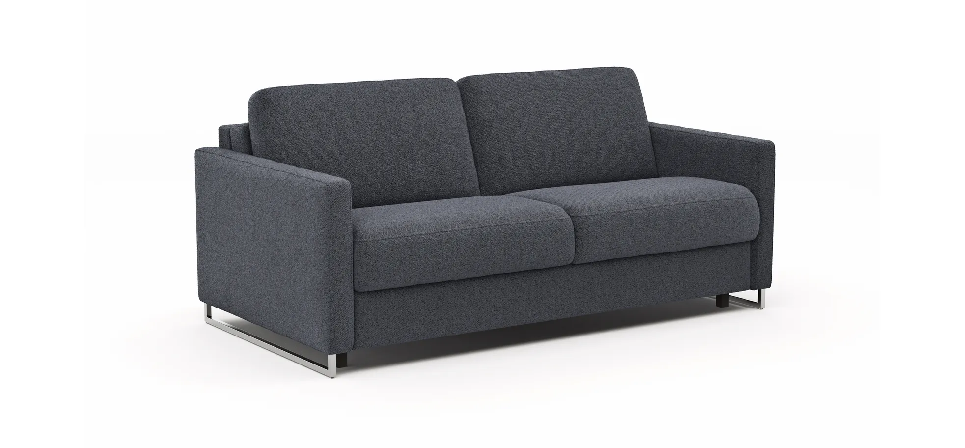 Sofa Nuoro - 2,5-Sitzer inkl. Schlaffunktion, Armlehne mit Kufe, Stoff, Eisblau