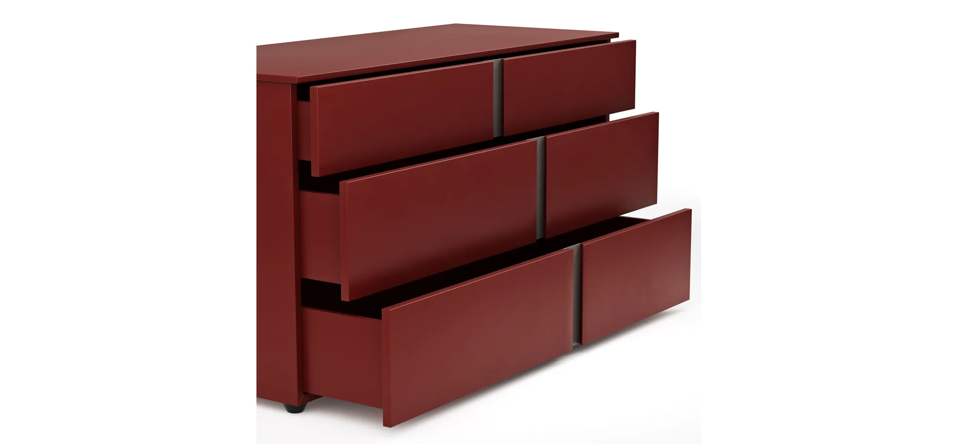 Kommode Loretto - BHT ca. 127x70x51 cm, Lack matt, Bordeaux