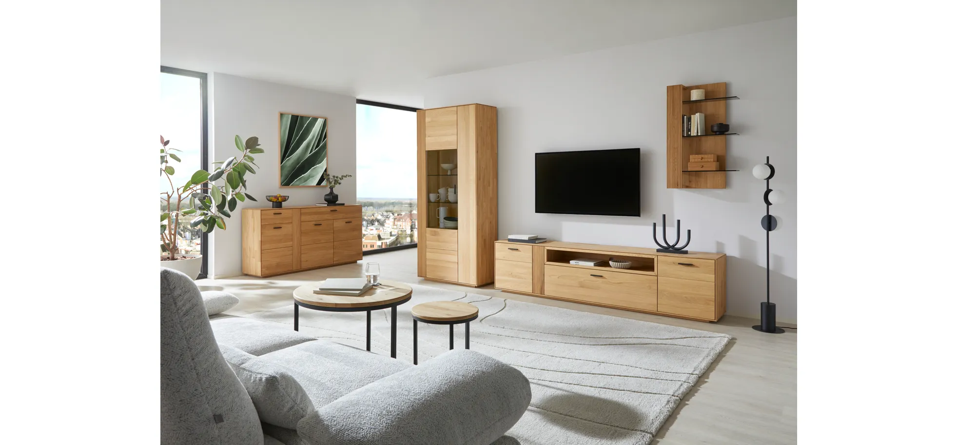 Lowboard Estana - Eiche massiv, legno