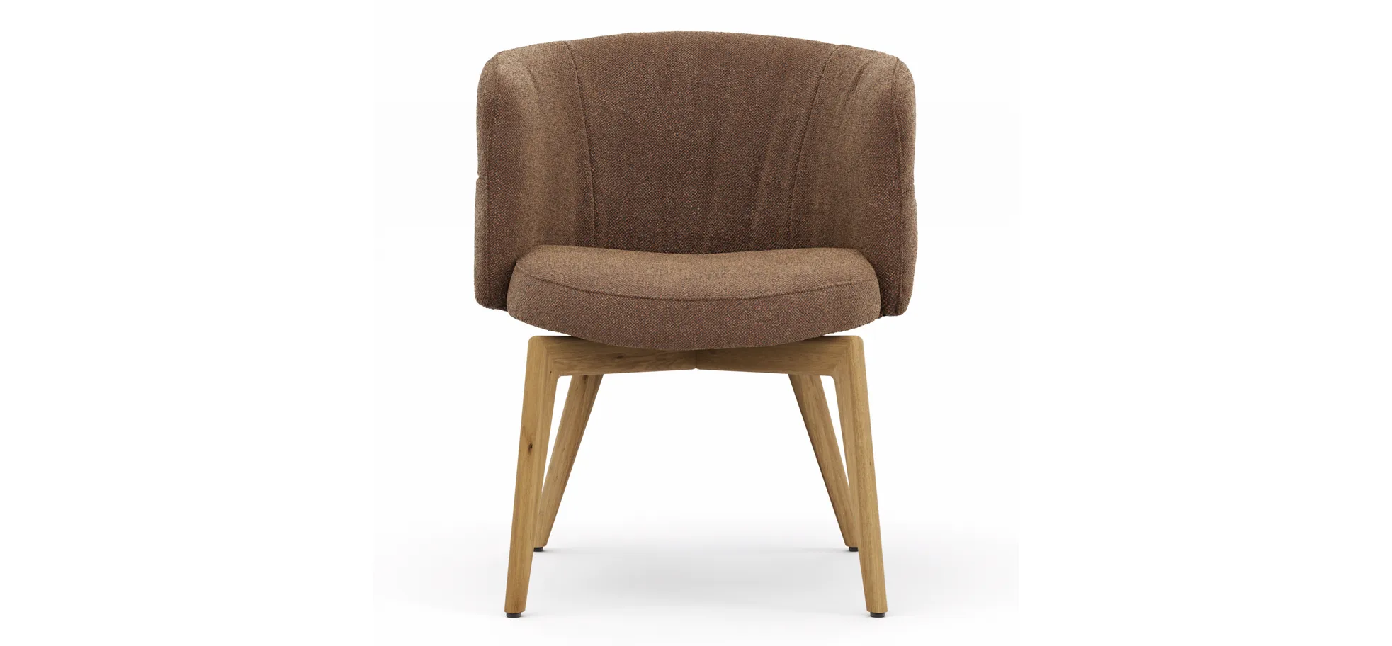 Armlehnstuhl Milana - Stoff, Cognac