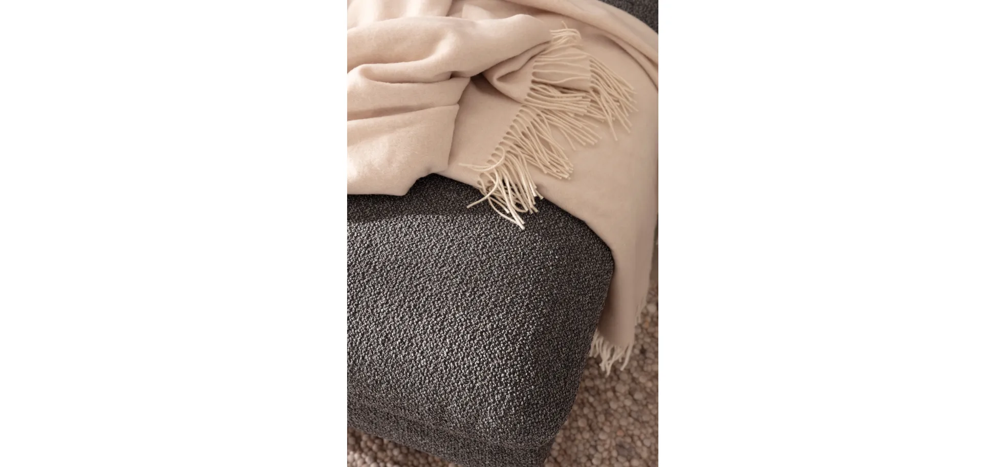 Ecksofa Collina - Longchair links, 2,5-Sitzer, Stoff, Dunkelgrau