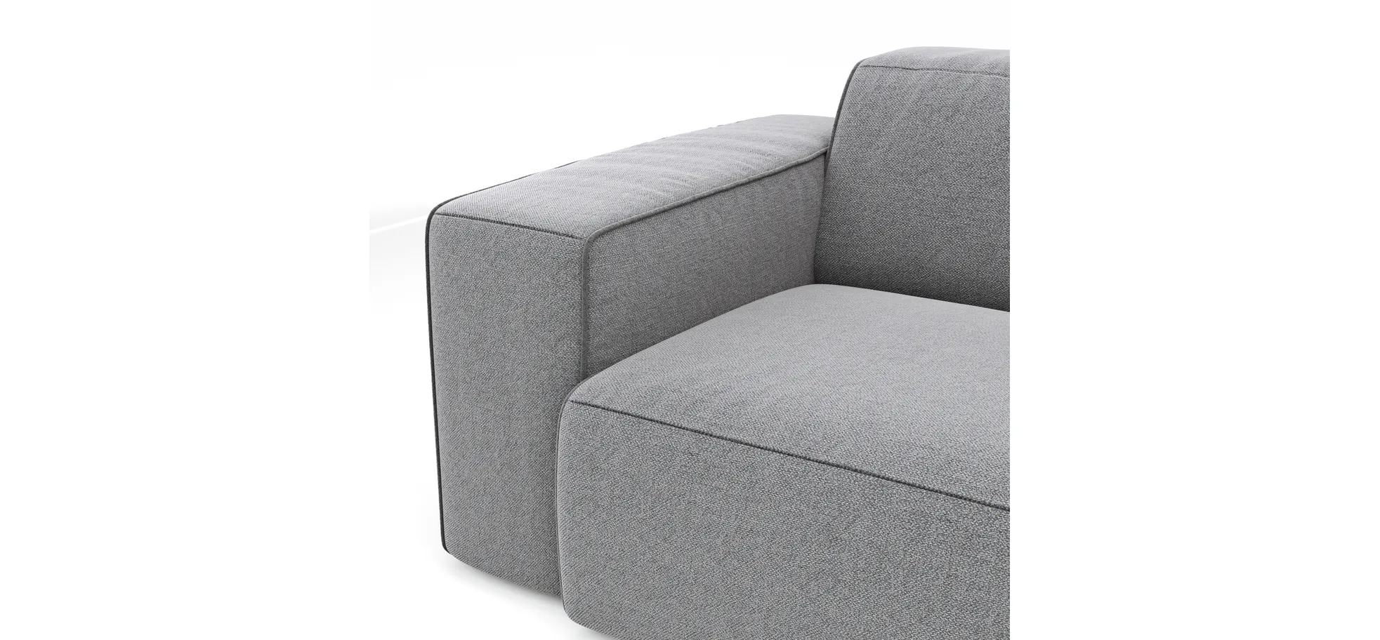 Sofa Elementos - 3-Sitzer, Stoff, Grau