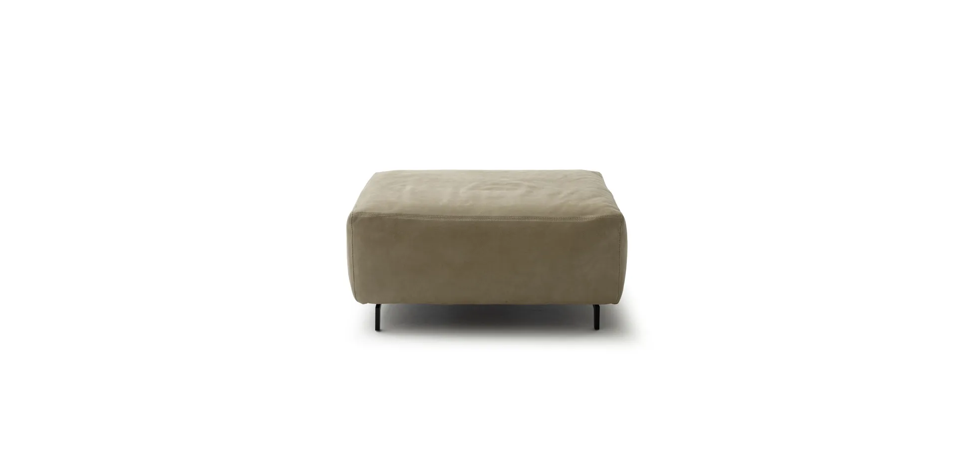 Hocker Arrezo - LB ca. 90x65 cm, Leder, Taupe
