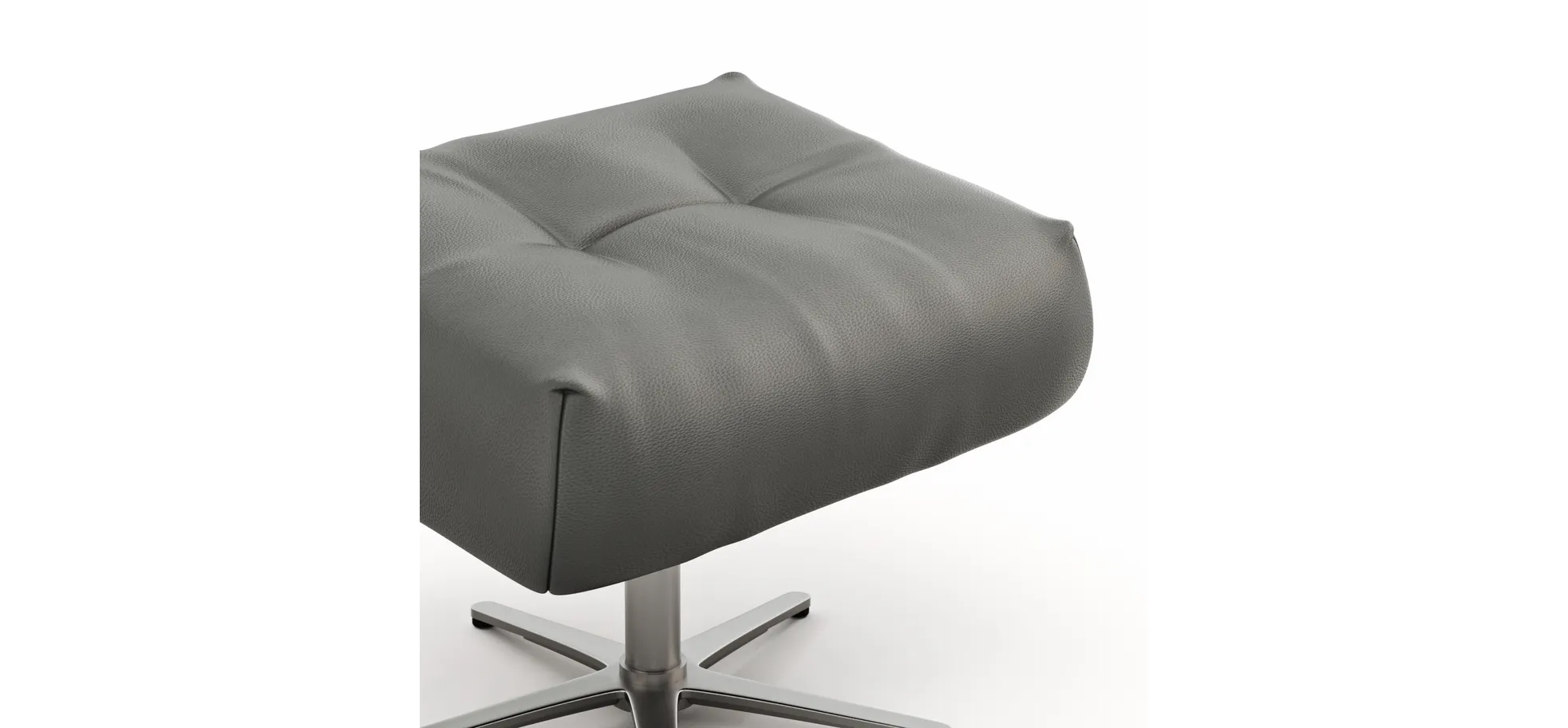 Hocker Terni - Sternfuss, Leder, Grau