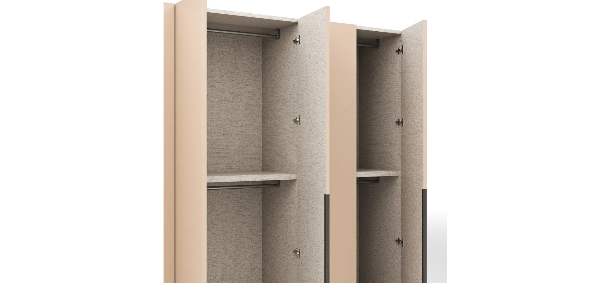 Drehtürenschrank Loretto - B ca. 280 cm, Lack matt, Sand