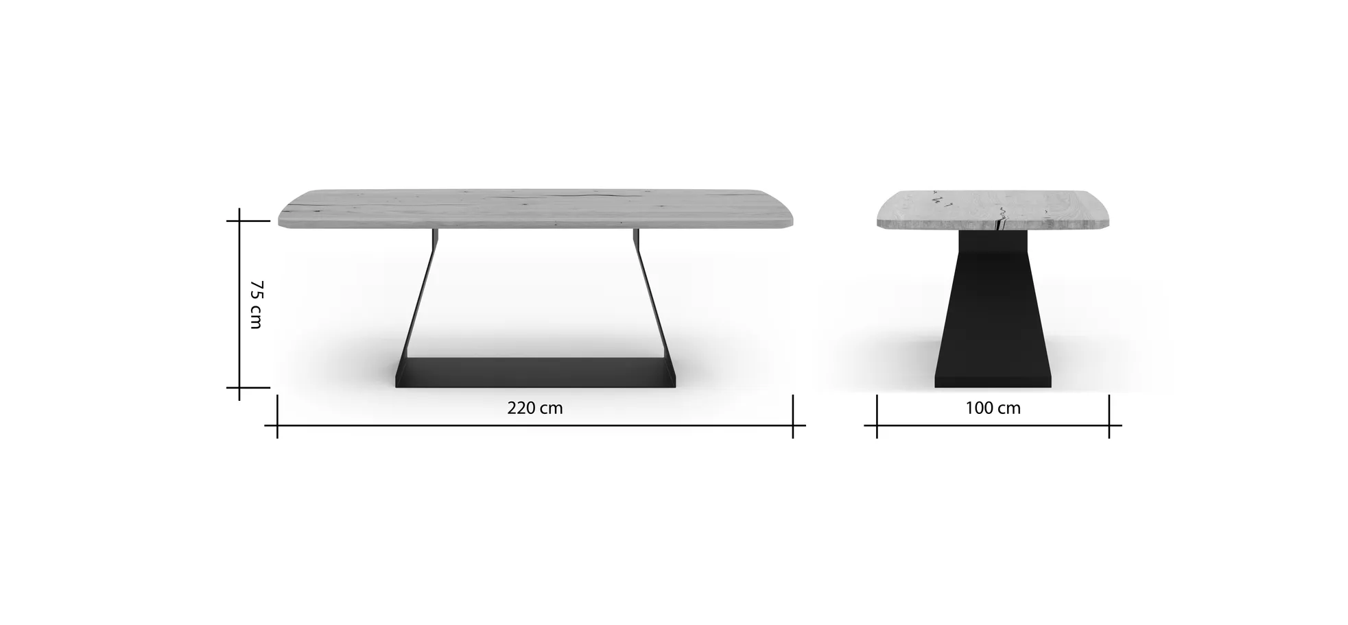 Esstisch Belena - LB ca. 220x100 cm, Eiche massiv