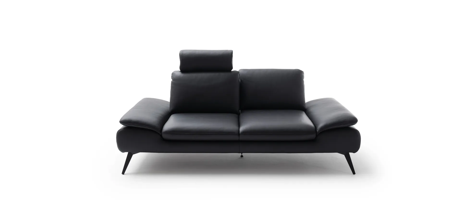 Sofa Collina - 2,5-Sitzer, Leder, Schwarz