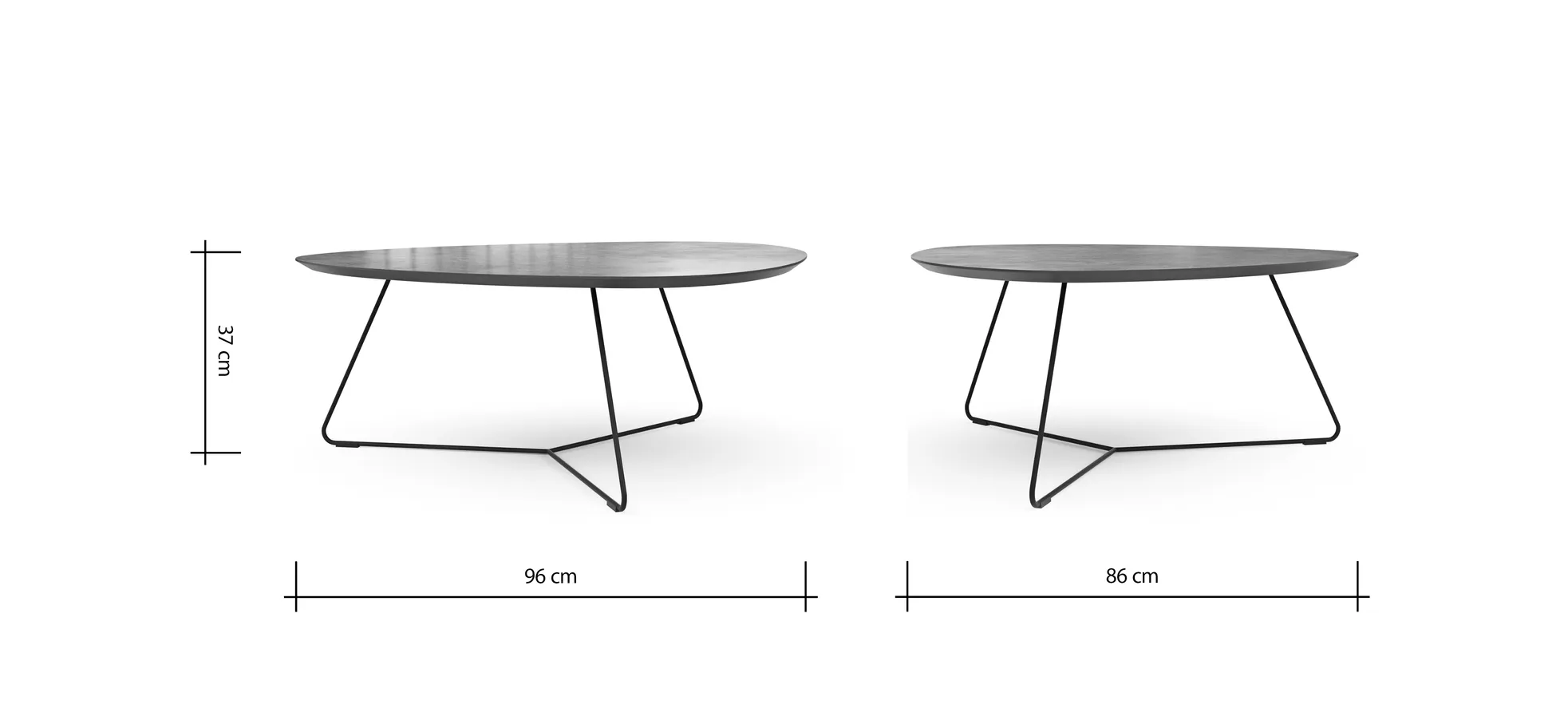 Couchtisch Fano - LBH ca. 96x86x38 cm, HPL Laminat, Bronze
