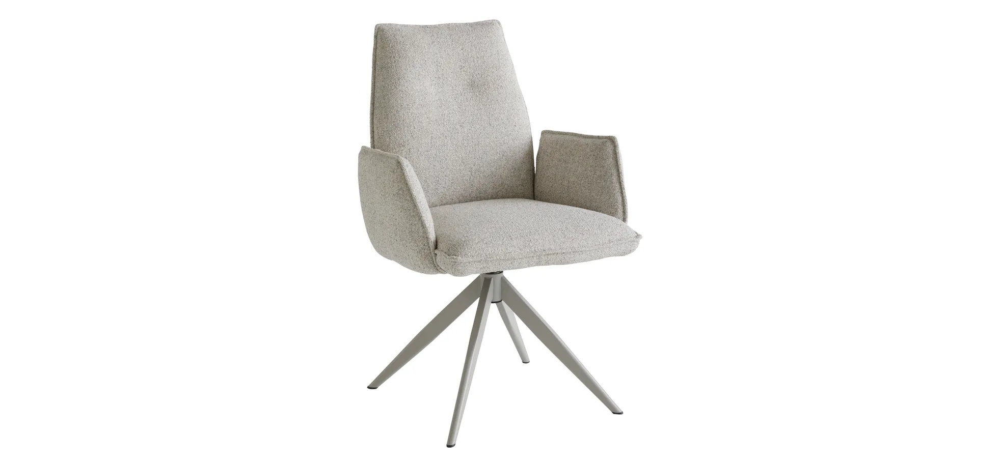 Armlehnstuhl Dinner - drehbar, Stoff, Champagner