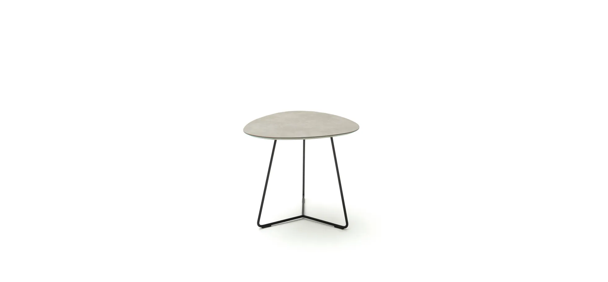 Ecktisch Fano - LBH ca. 59x50x50 cm, HPL Laminat, Grau