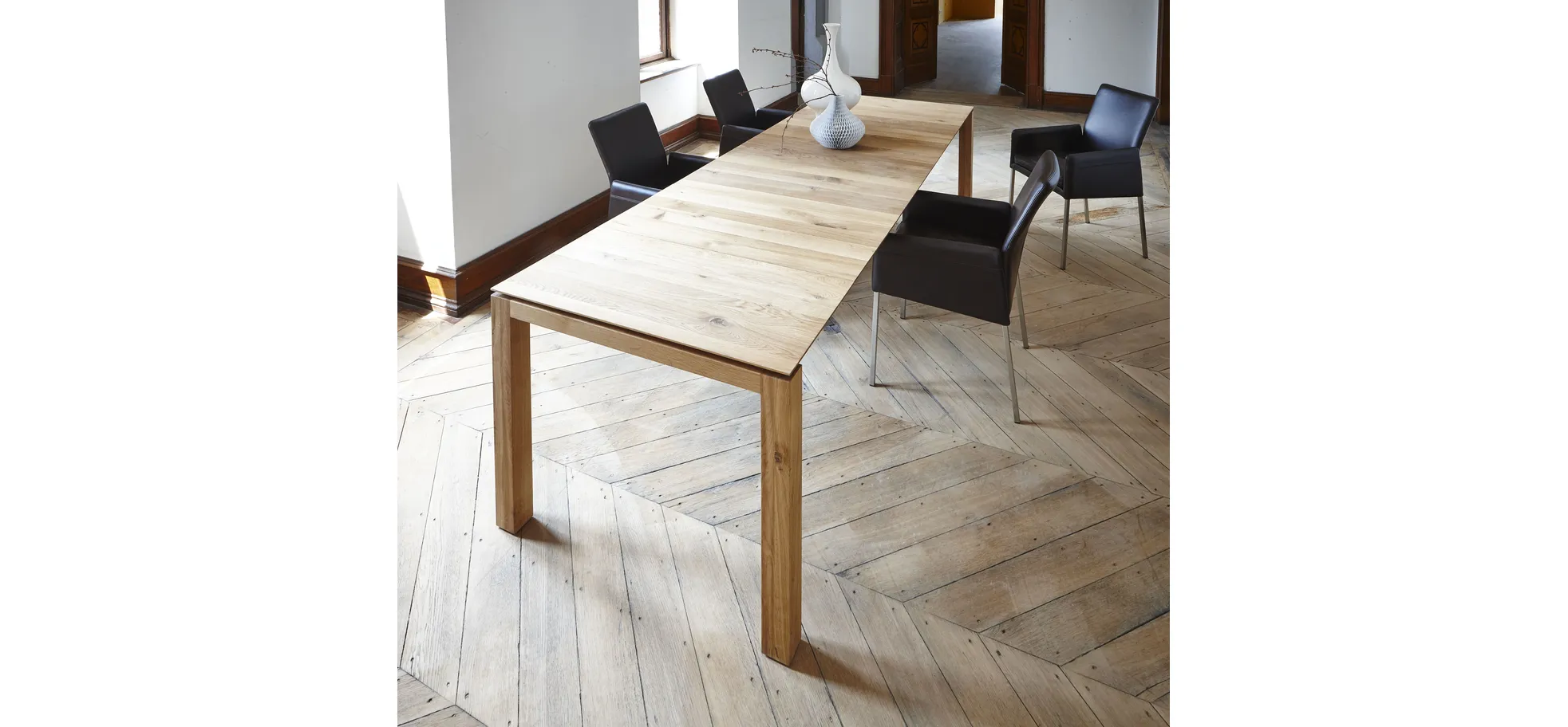 Esstisch 3400 - LB ca. 200x100 cm, ausziehbar, Asteiche massiv, Geölt