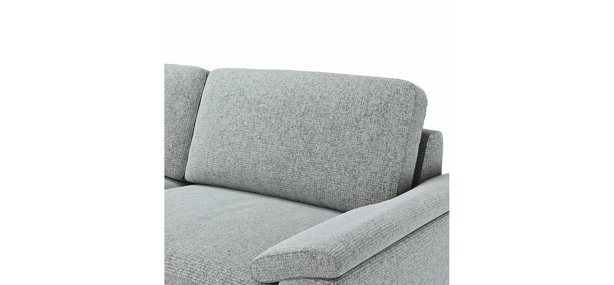 Ecksofa Oviedo - Ecke links mit 2,5-Sitzer, Stoff, Hellgrau