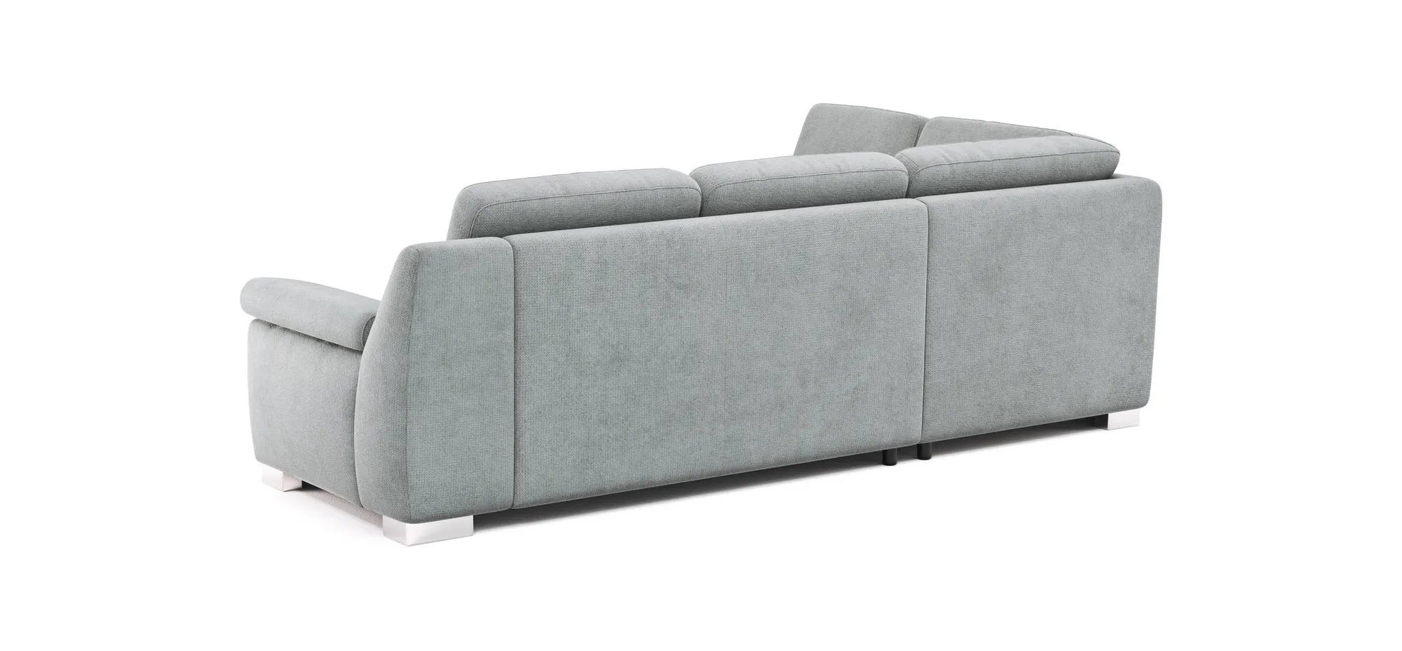 Ecksofa Tavira - Ecke links und 2,5-Sitzer rechts, Stoff, Grau