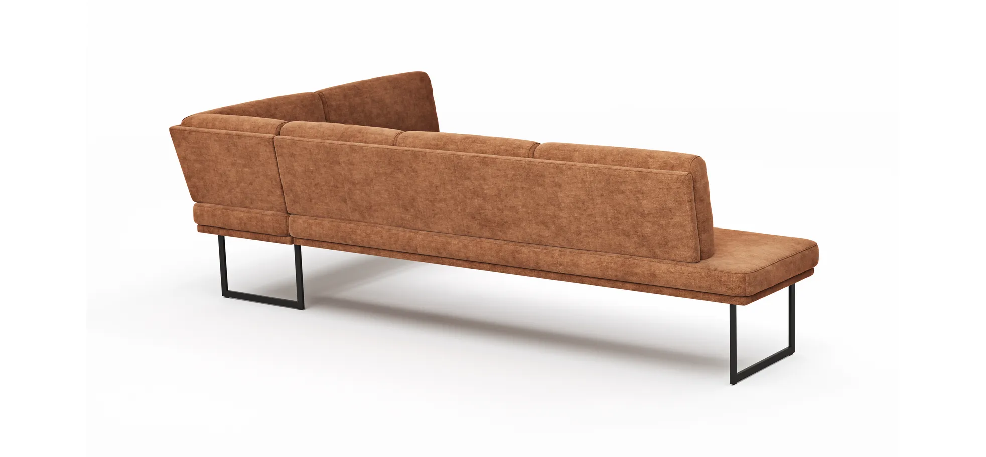 Eckbank Valloni - Breite ca. 311x192 cm, Stoff, Rostbraun