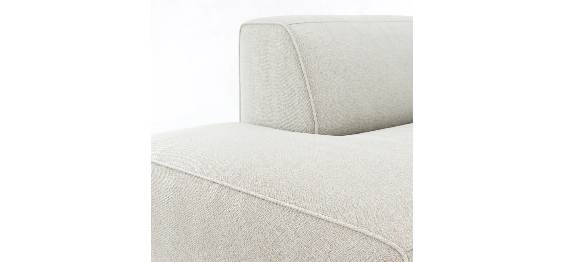 Ecksofa Elementos - Ecke links mit 2,5-Sitzer, Stoff, Natur