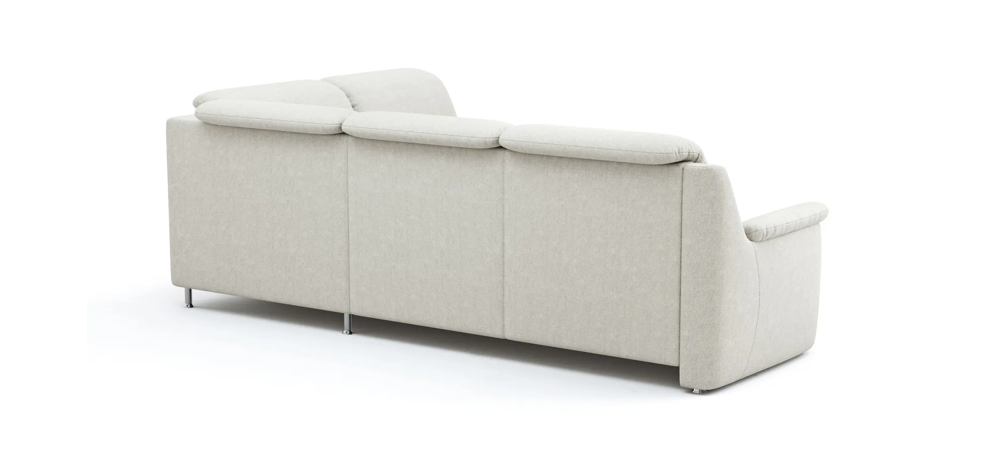 Ecksofa Cornella Classic - 2-Sitzer mit Ecke rechts, Stoff, Creme