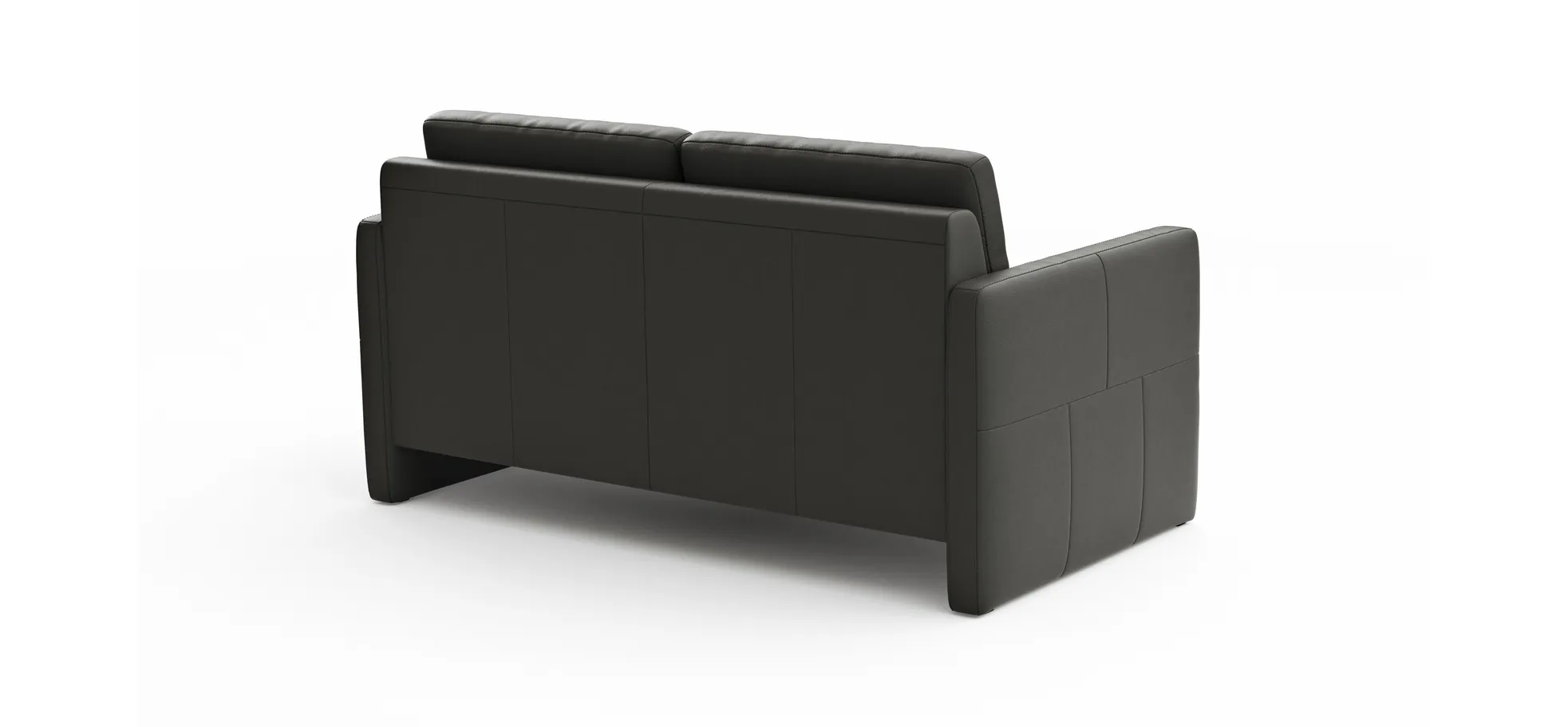 Sofa Arima - 2-Sitzer, Leder, Anthrazit