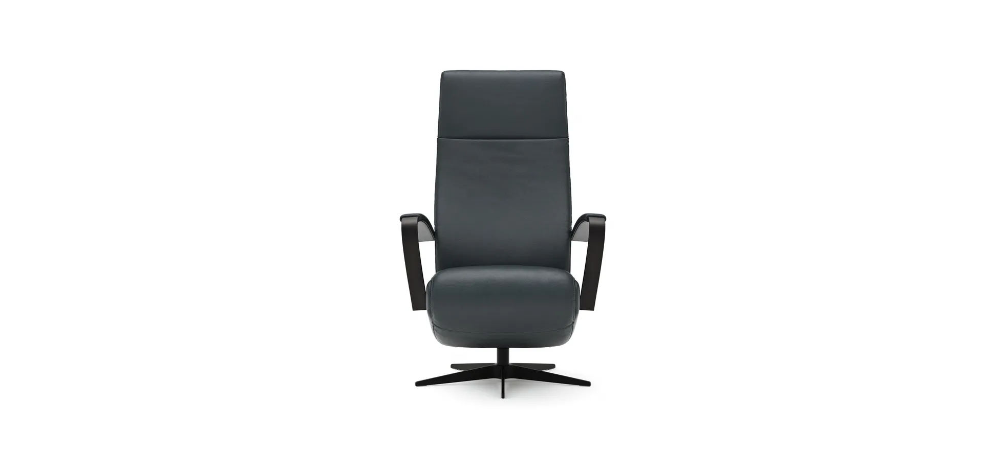 Relaxsessel Girona - Relaxfunktion (motorisch), Leder, Graphit