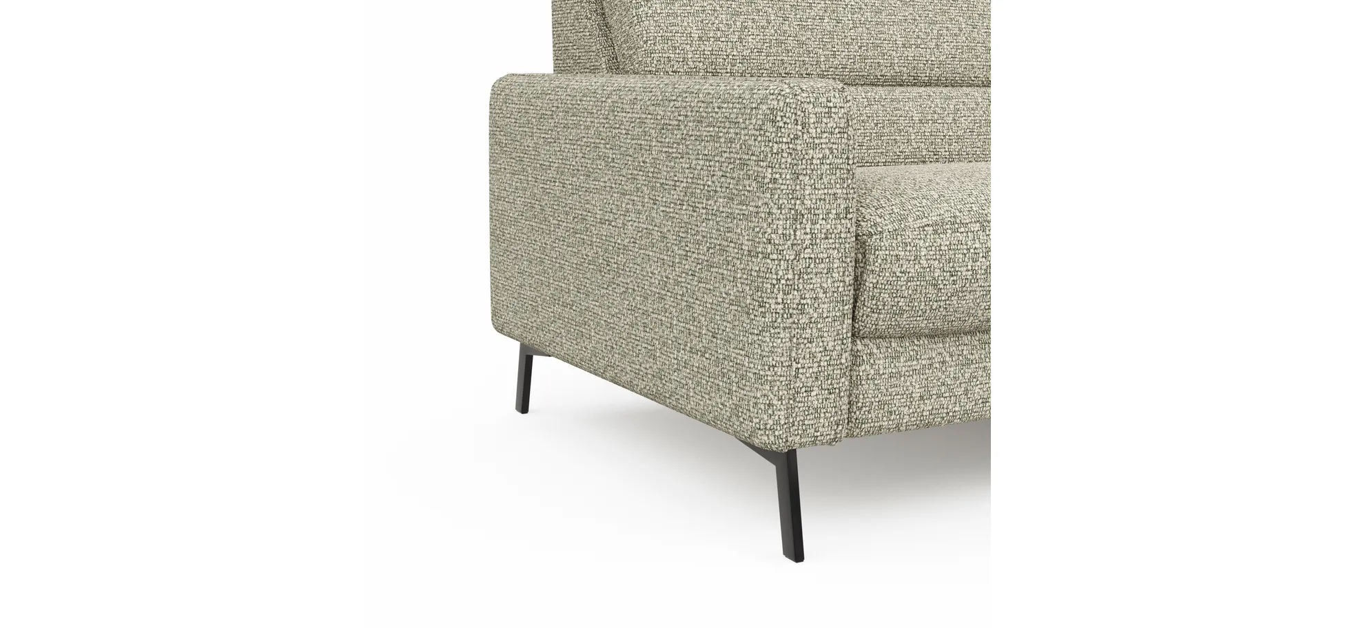 Ecksofa Valera - 3-Sitzer mit Ecke rechts inkl. Rückenlehne verstellbar, Stoff, Limone